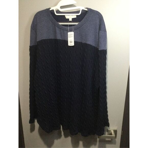 NWT Weekend by Suzanne Betro blue two tone sweater size 4X - Picture 1 of 5